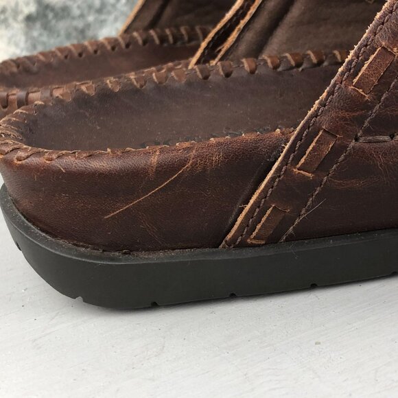Ocean Pacific Men\'s Size 9 Karma Brown Leather Open Toe Slip On Sandals BRAZIL main image 10